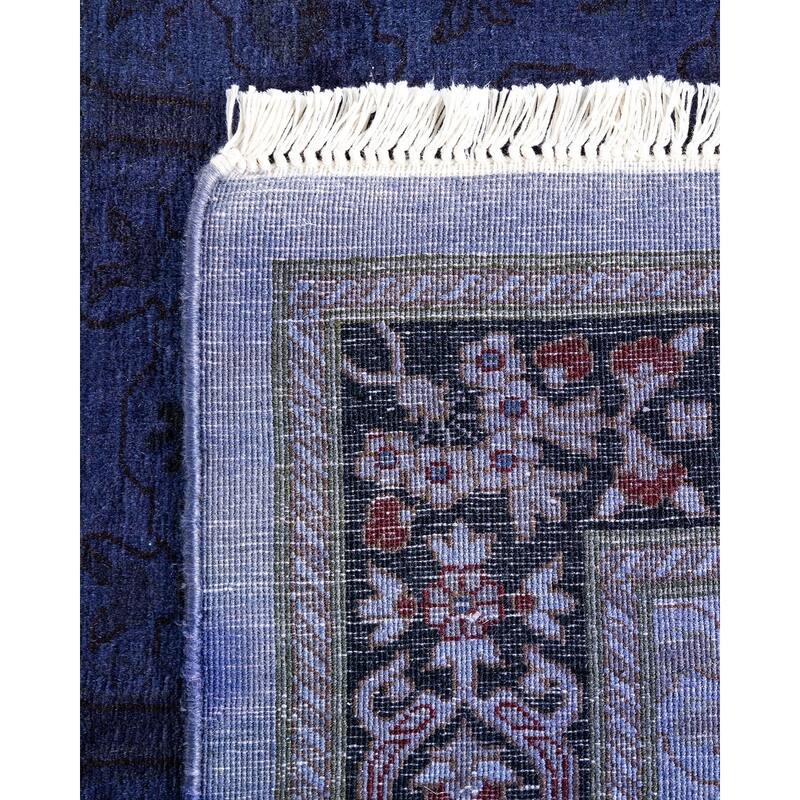 Fine Vibrance, One-of-a-Kind Hand-Knotted Runner Rug - Purple, 2' 8" x 19' 10" - 2' 8" x 19' 10"
