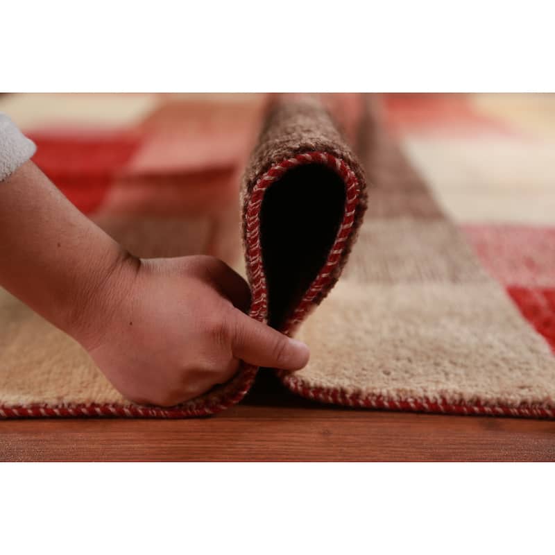 Modern Gabbeh Kashkoli Vegetable Dye Square Rug Handmade Wool Carpet - 10'10"x 11'2"