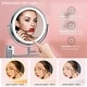 preview thumbnail 3 of 6, 8 inch Double-Sided Wall Mounted 10X LED Magnifying Bathroom Mirror