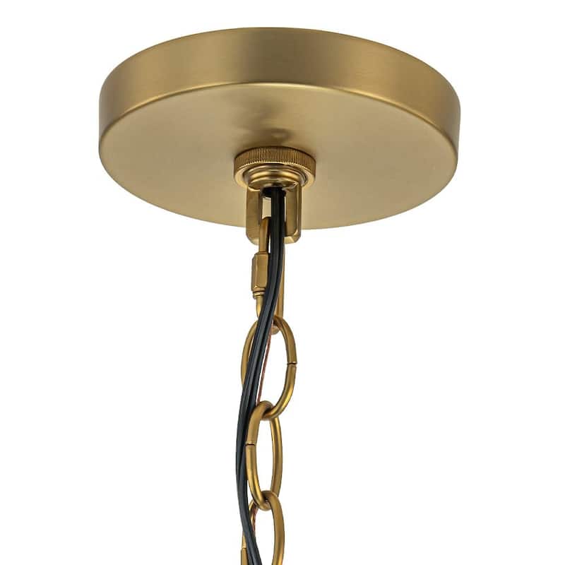 Modern 6-Light Clear Rippled Glass Lantern Pendant For Kitchen Island