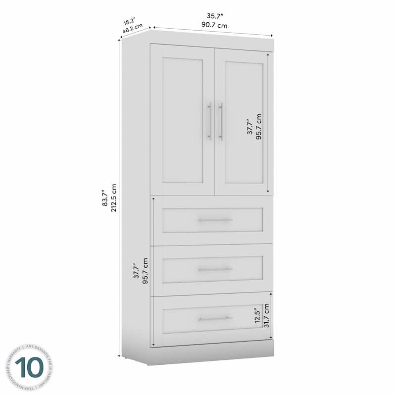 Pur 36W Wardrobe with Drawers by Bestar