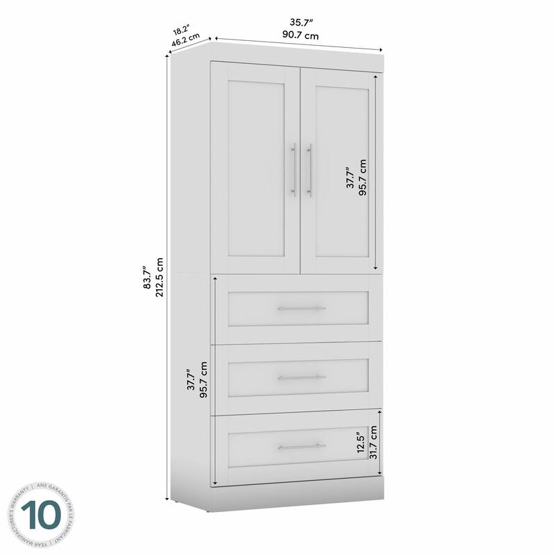Pur 36W Wardrobe with Drawers by Bestar