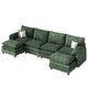 preview thumbnail 10 of 28, Moasis 142 Inch Modular Velvet Sectional Sofa with Movable Ottoman and Pillow Armrest for Living Room