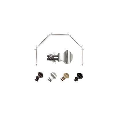 Bay Window Curtain Rod - 5 Sided Corner Rods, Cocoa Finish - Single Rod, 13/16 Inch Diameter - M