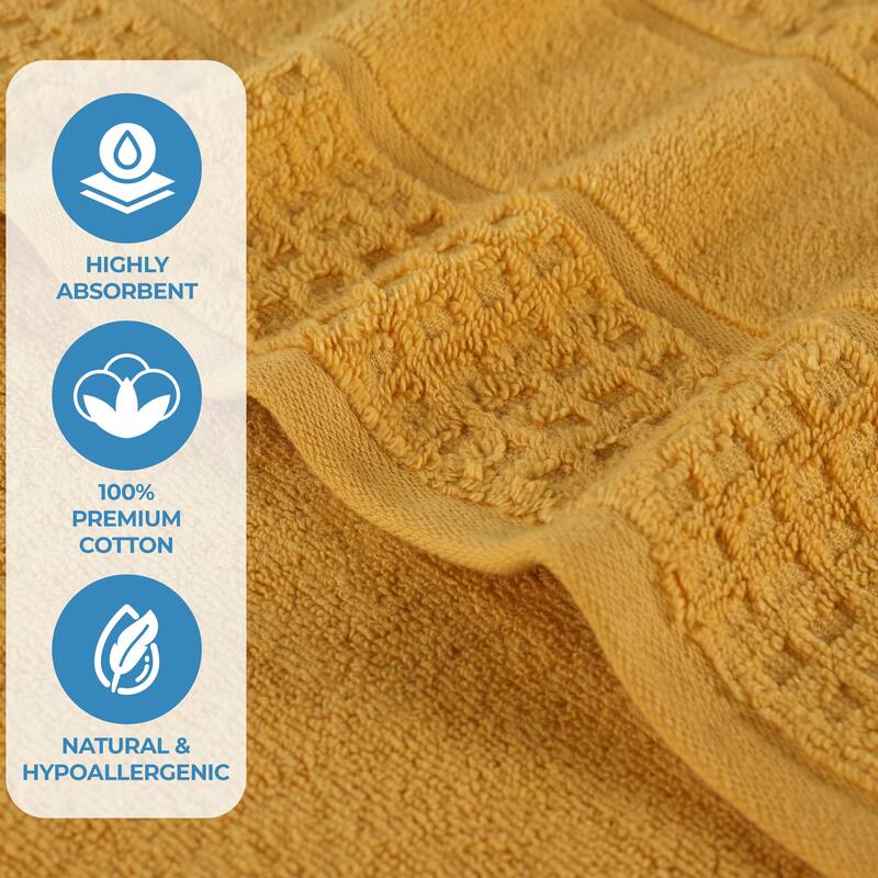 Superior Napa Zero Twist Cotton Soft Waffle Bath Towel Set of 3