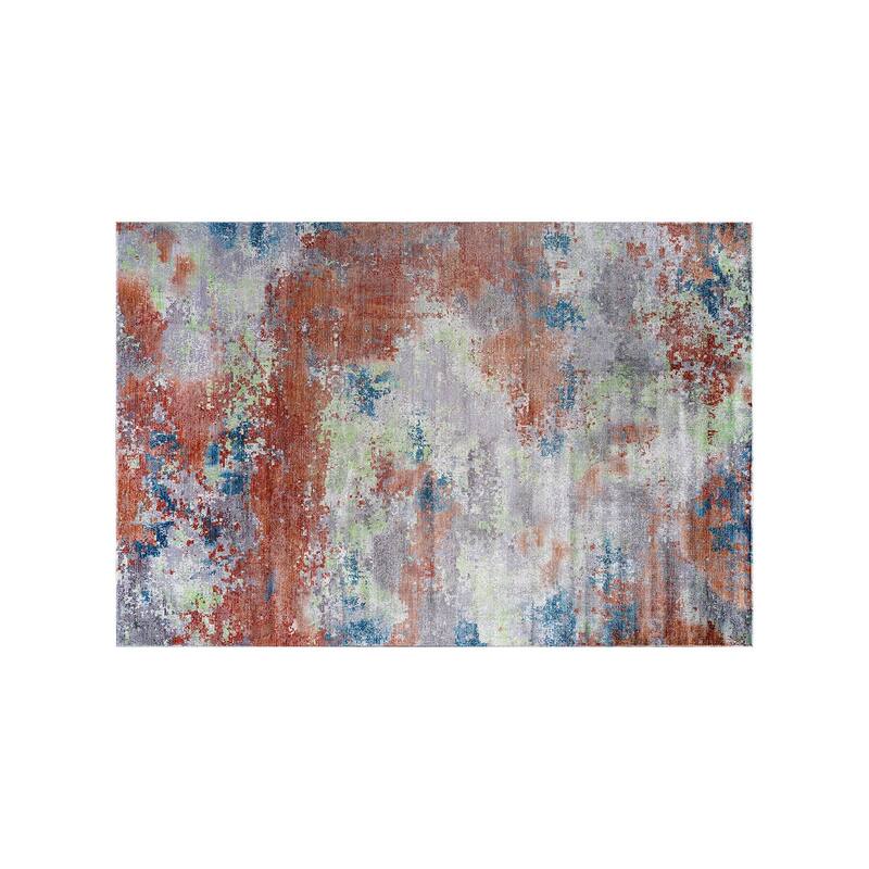 Beverly Rug Queen Abstract Non-Slip Rubber Back Washable Indoor Area Rug - 2 X 3 - Brick