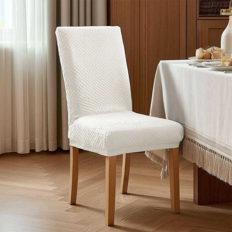 Deconovo Stretch Jacquard Dining Chair Covers Set of 2 - 18x18x24 Inch