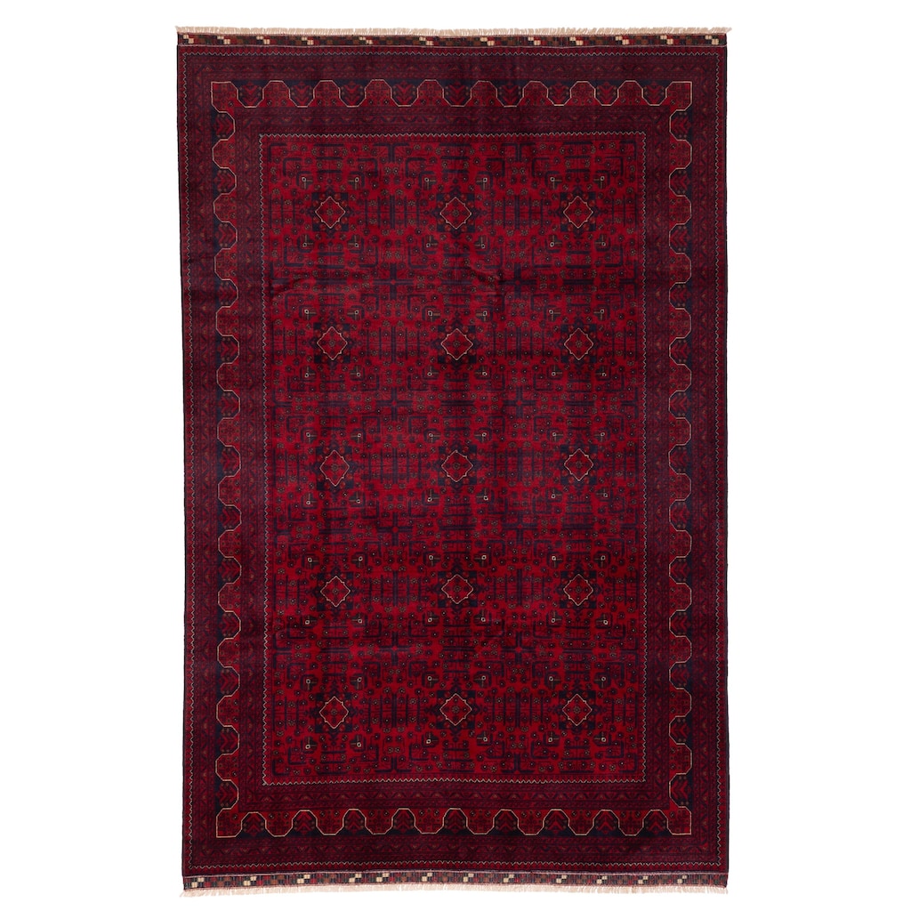 ECARPETGALLERY Hand-knotted Finest Khal Mohammadi Red Wool Rug - 6'7 x 10'0