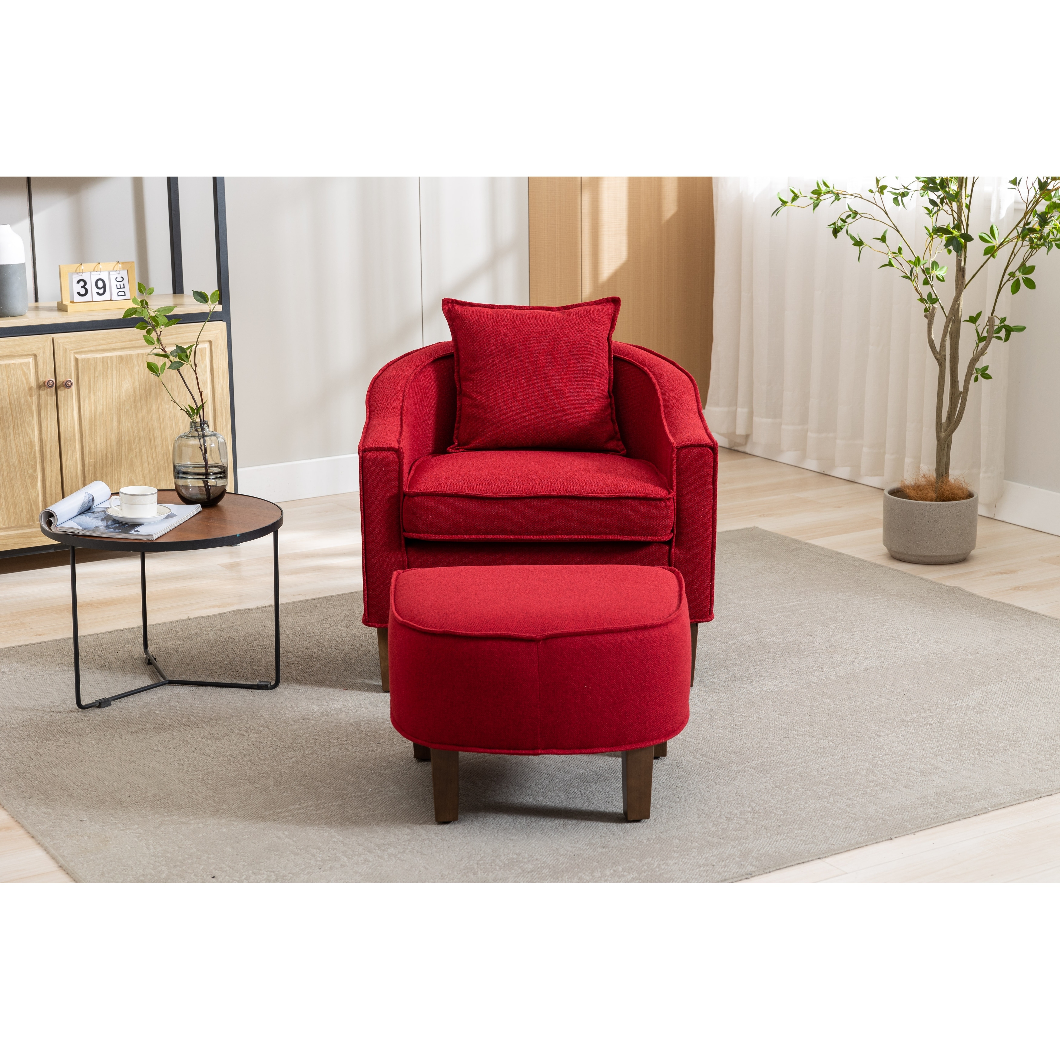 Red barrel chair shop with ottoman