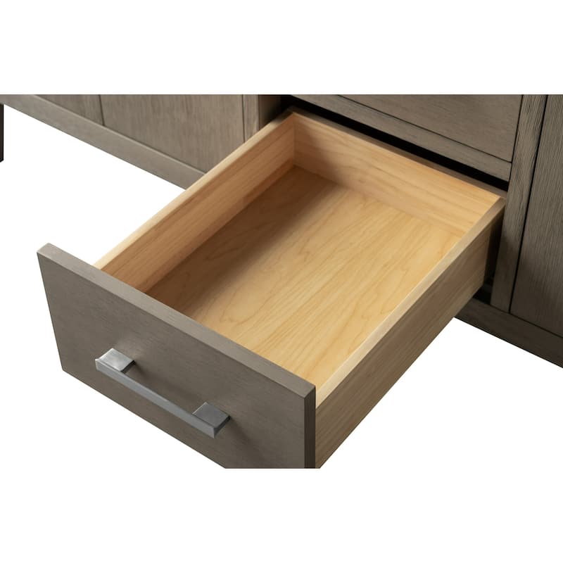 Vanity Art 60" Single Sink Bathroom Vanity Cabinet with Engineered Marble Countertop