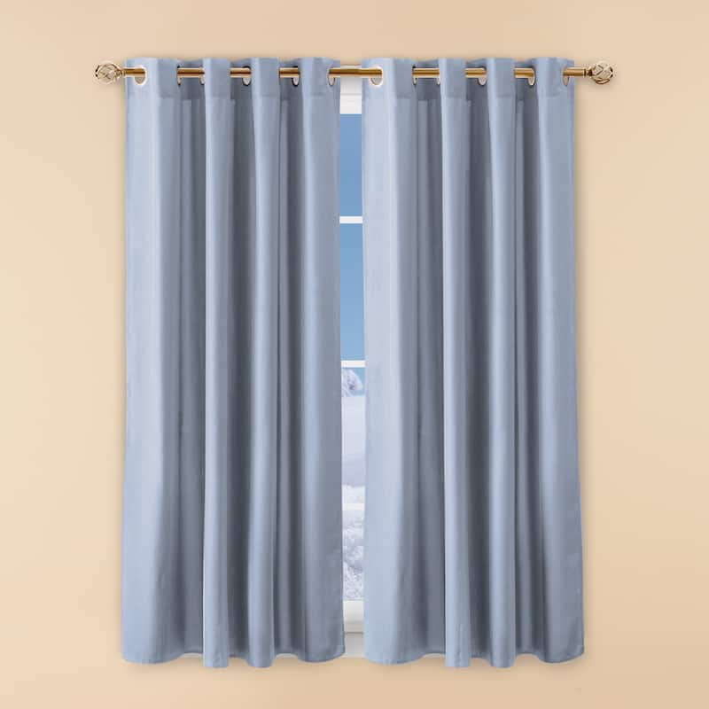 Glasgow Solid Color Grommet Top Curtain Panel - Cornflower Blue - 63" Panel - 63 Inches