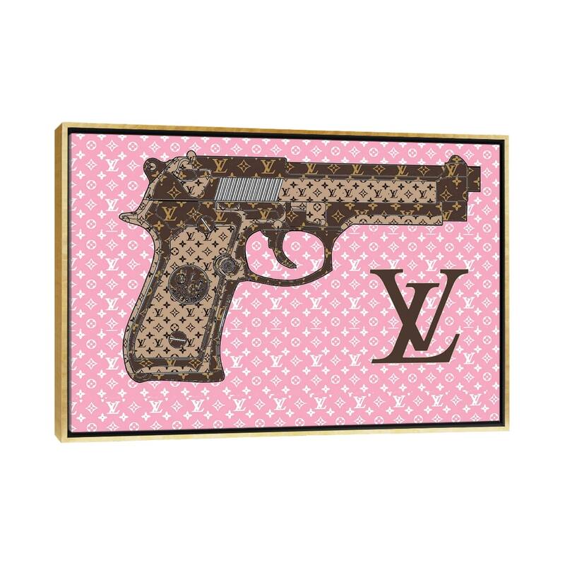 iCanvas "Louis Vuitton Gun" by Julie Schreiber Framed Canvas Print - Gold - 18x26