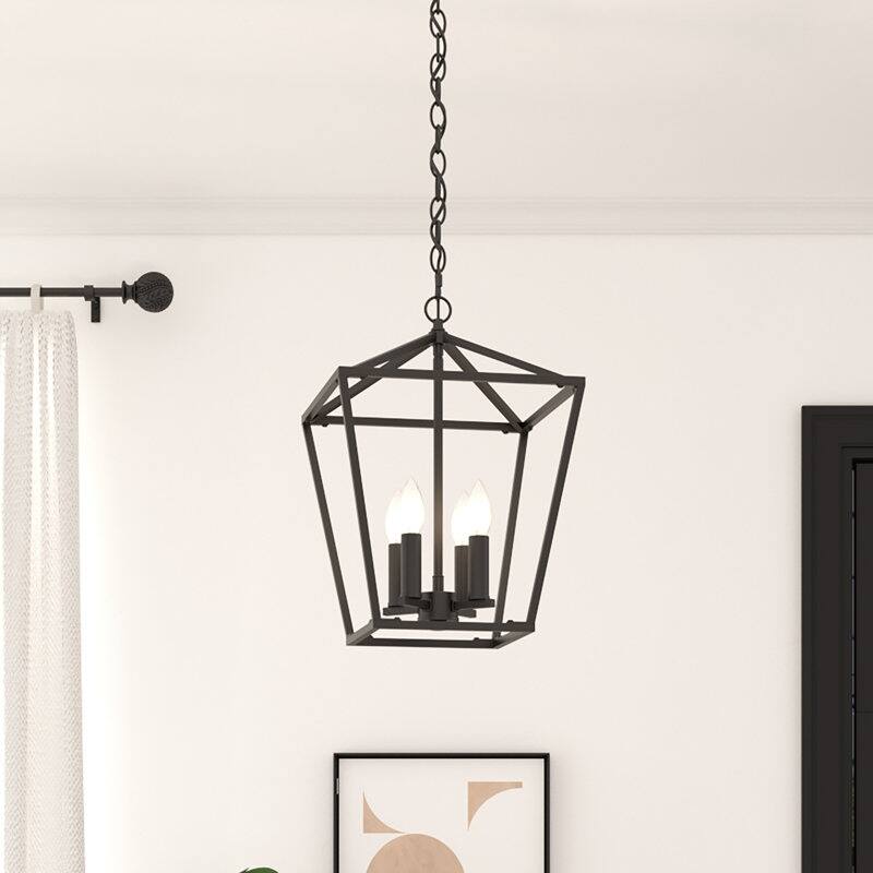 Acroma 4-light Modern Farmhouse Lantern Kitchen Island Pendant - AgedZinc