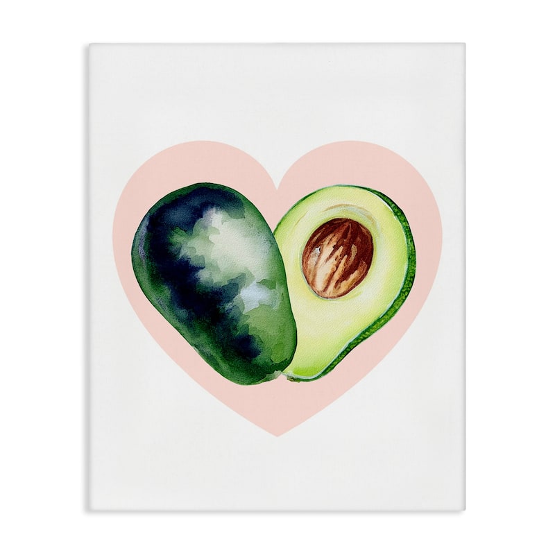 Stupell Heart Shaped Avocado Canvas Wall Art Design By Lil' Rue - 24 x 30