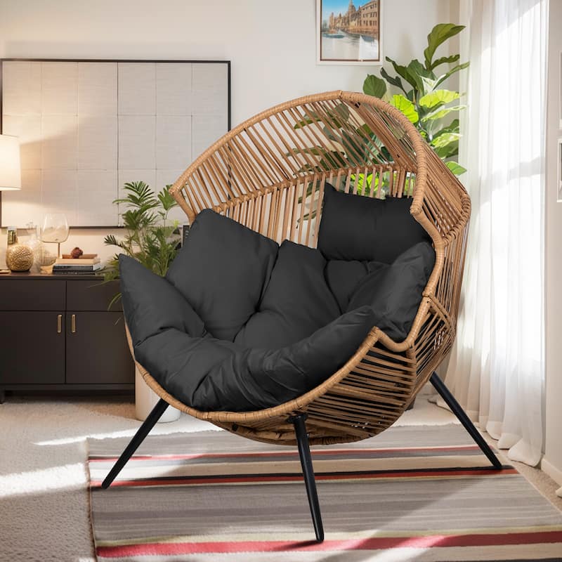 Futzca Wicker Egg Chair with Cushion