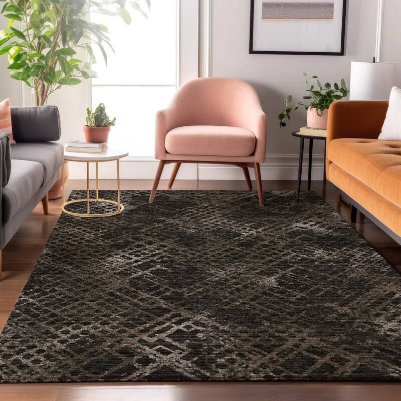 Premium Washable Super Soft Modern Trellis Mayfield Rug - Fudge - 8' x 10' - Rectangle