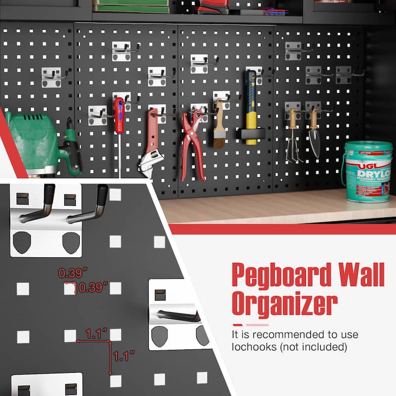 Costway 6PCS Garage Cabinets and Storage System Set with Pegboard & - See Details