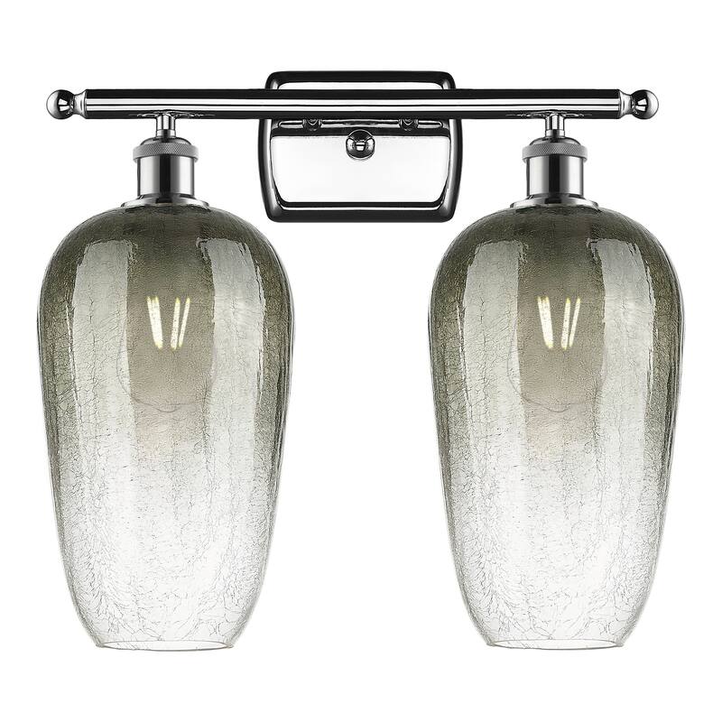 Innovations Lighting Endless Possibilities Ballston - Brookhaven Flute - 2 Light 17" Bath Vanity Light - Slate/Polished Chrome