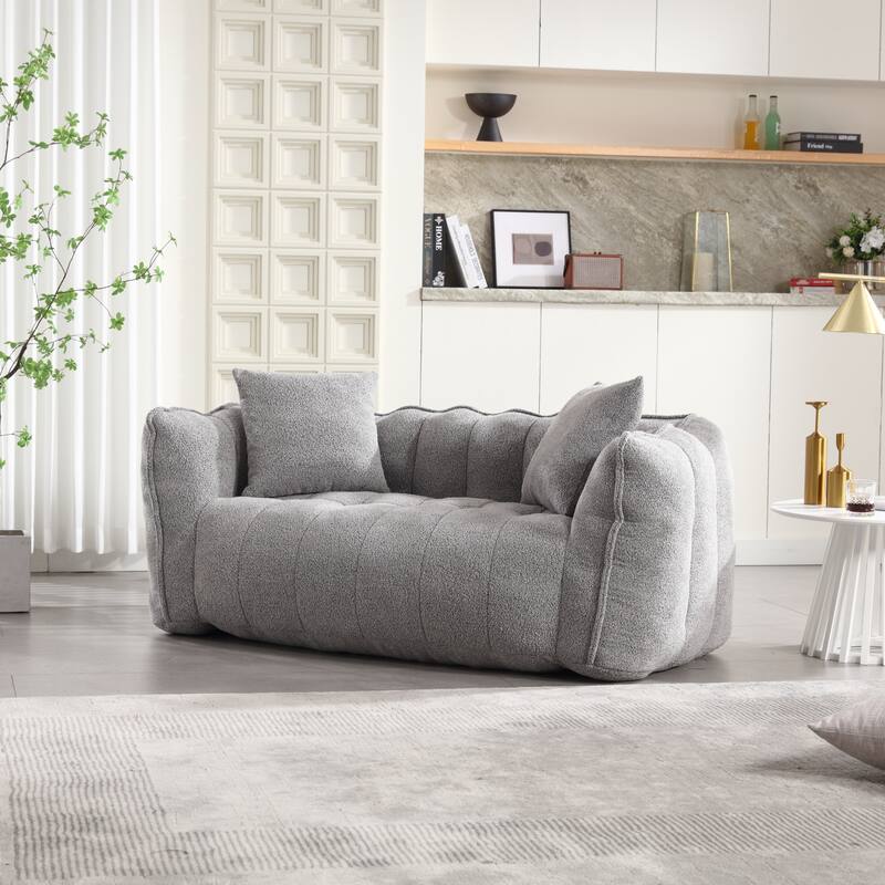 Loveseat Giant Bean Bag Chair, Comfy Lounge Lazy Floor Sofa