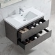 preview thumbnail 14 of 21, Floating Bathroom Vanity 24"-48" – Cement Gray Finish, White Integrated Sink