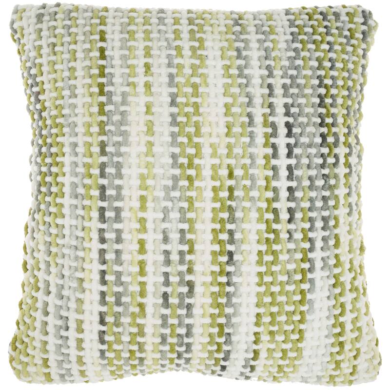 Mina Victory Life Styles Space Dye Basktweave 20" X 20" Indoor Throw Pillow