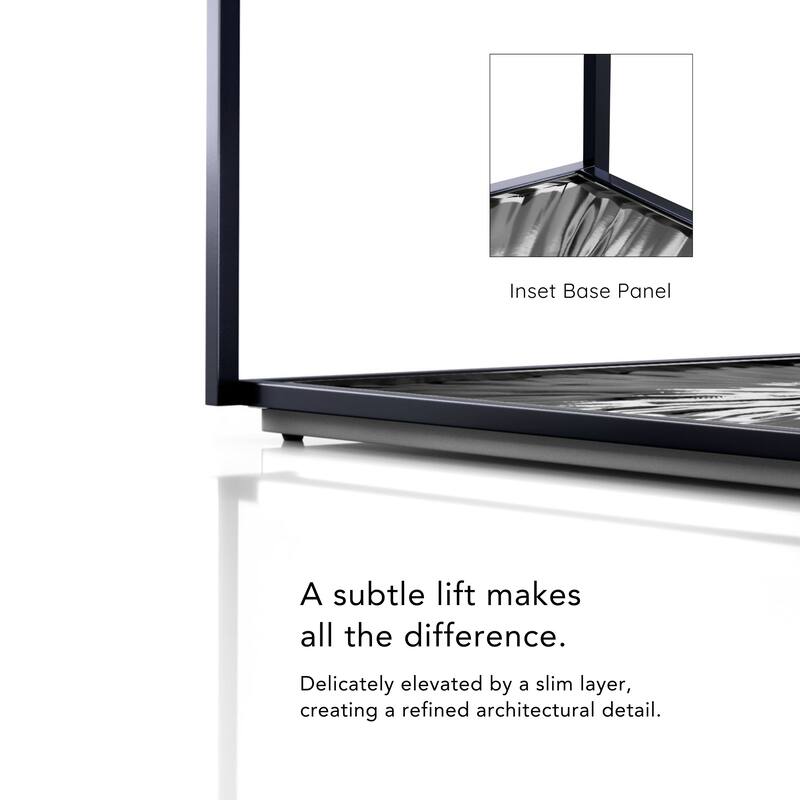 247 Shop At Home Aureum Modern 1-Shelf Sofa Table with Sunburst Base and Tempered Glass Top