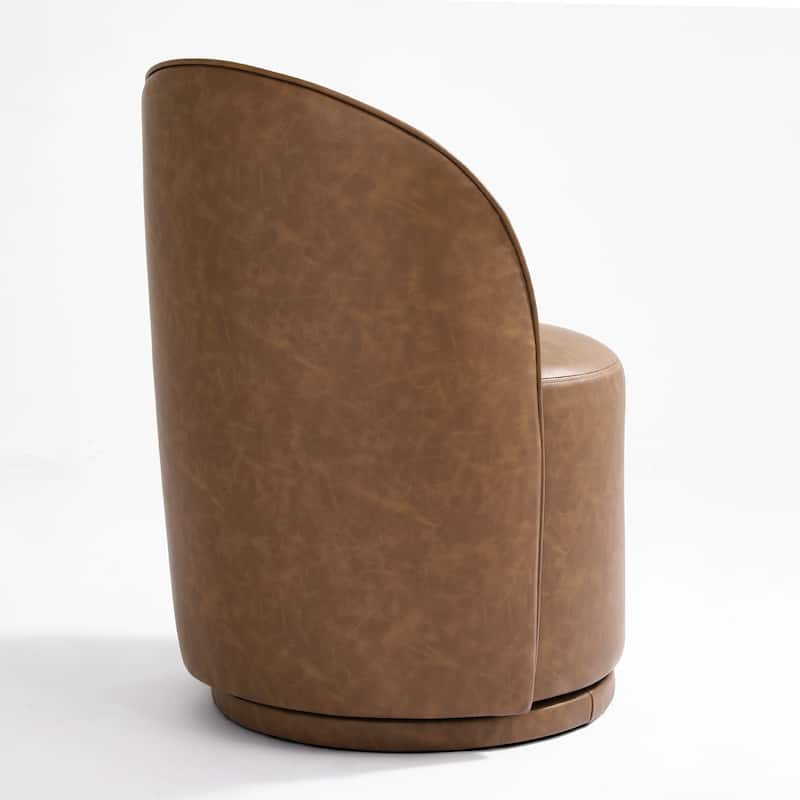 Upholstered Swivel Dining Chair Armless Barrel Chair