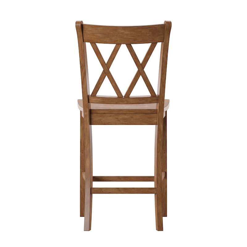 Eleanor X-Back Wood Counter Chairs (Set of 2) by iNSPIRE Q Classic