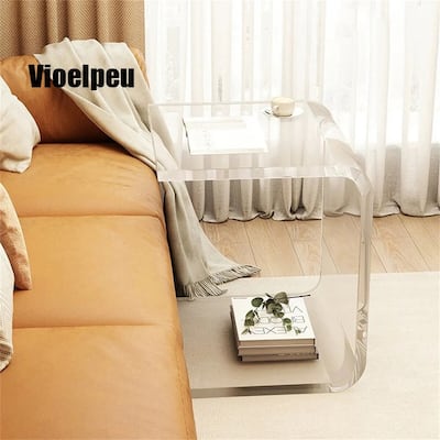 Vioelpeu Acrylic Sofa Side C Shaped Table