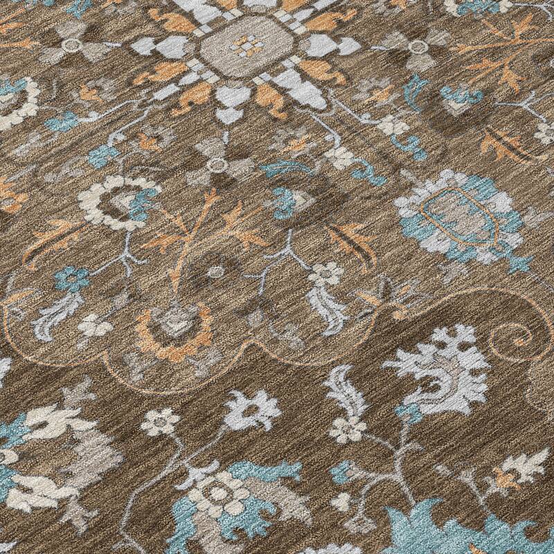 Machine Washable Indoor/ Outdoor Traditional Indore Chantille Rug