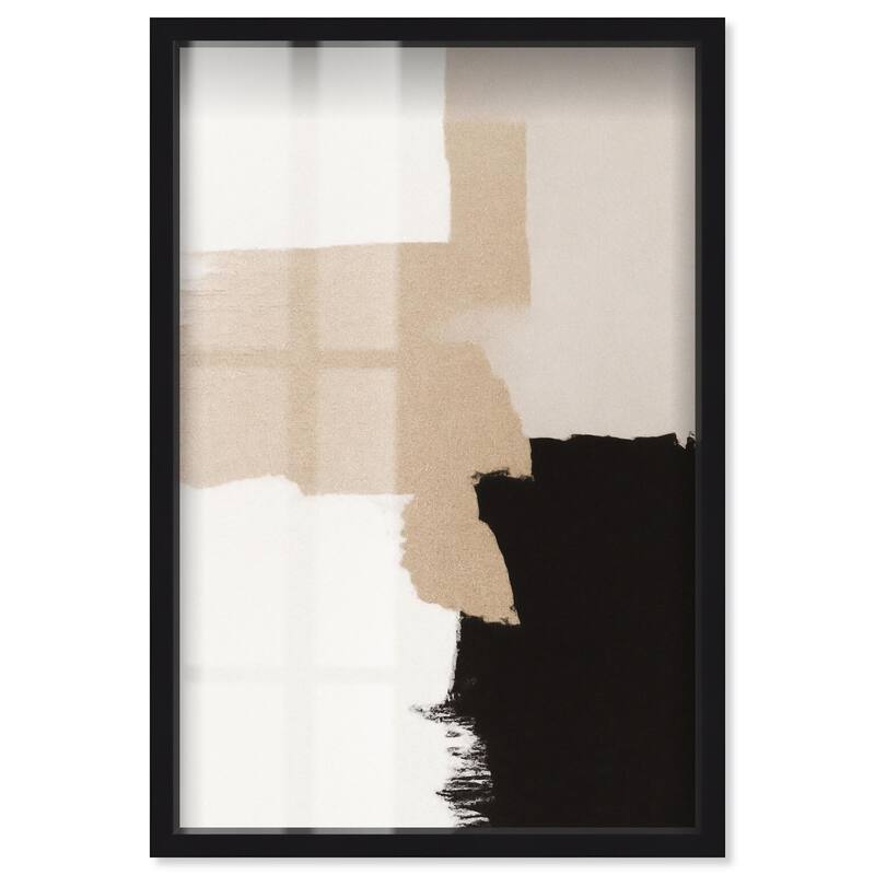 Beige and Black II Shadowbox by Art Remedy - Black - 30" x 45"