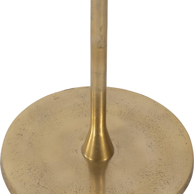 Round End Table - 24" - Gold and White