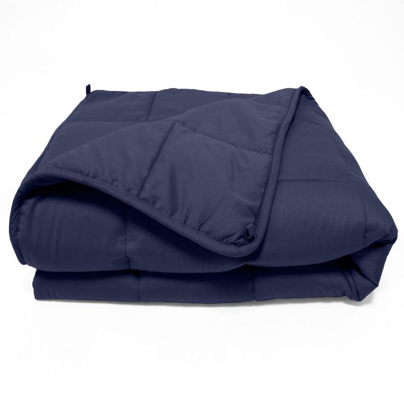 Quilted Microfiber Weighted Blanket 10 lbs. Navy Blue Bed Bath