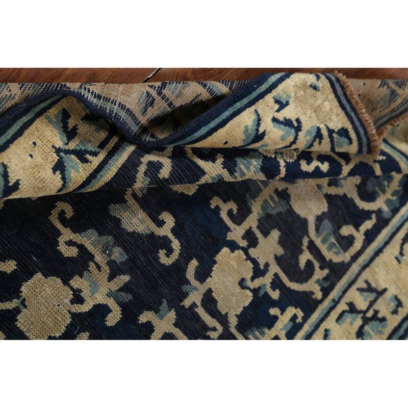 Vegetable Dye Art Deco Chinese Foyer Rug Hand-Knotted Wool Carpet - 2'11"x 4'9"