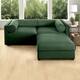 Option 2 Seater with Ottoman Green