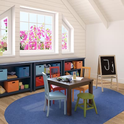 Just Kidding Oval Educational Polyester Area Rug
