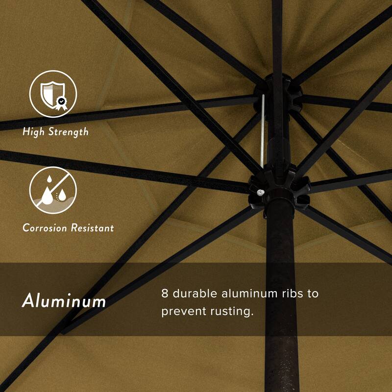 North Bend 9-foot Round Auto-tilt, Bronze Finish, Sunbrella Patio Umbrella by Havenside Home