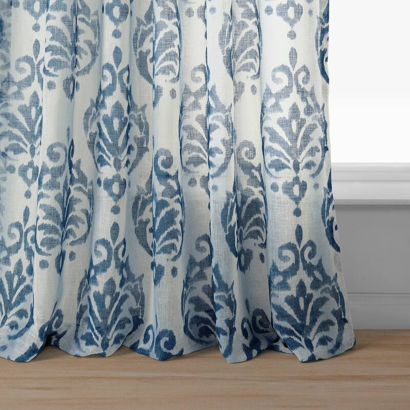 Exclusive Fabrics Fresco Printed Faux Linen Sheer Curtain (1 Panel)
