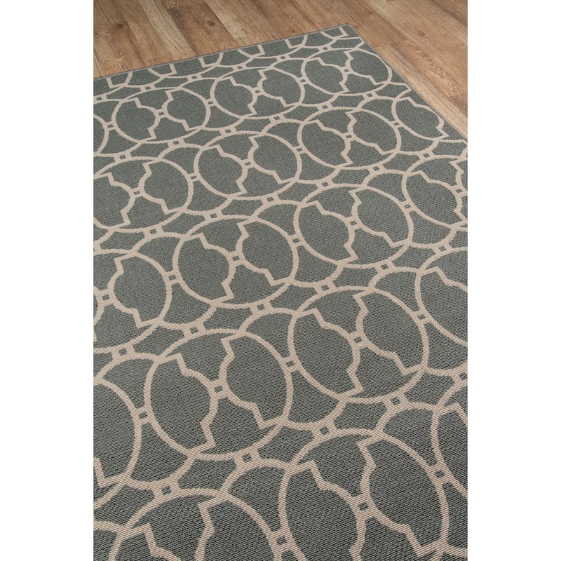 Momeni Baja Moroccan Tile Charcoal Indoor/Outdoor Area Rug - 8'6" x 13'