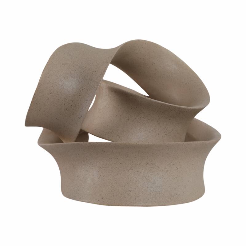 Resin Sculpture with Abstract Curved Loop Design Artistic Silhouette - 13" x 10" x 12"