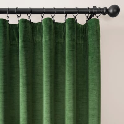 Exclusive Fabrics Ravello Burnout Velvet Curtains (1 Panel) Room Darkening Curtains For Bedroom & Living Room Curtains