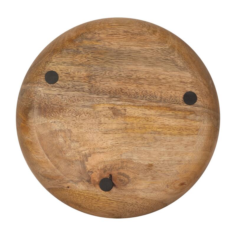 Sagebrook Home Vanilla Modern Wood Bowl Candle, Natural, Round, 3"H, Wood