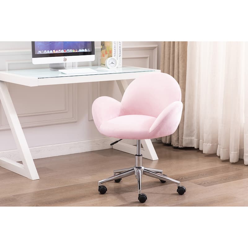 Porthos Home Quon Velvet/ Chrome Swivel Office Chair