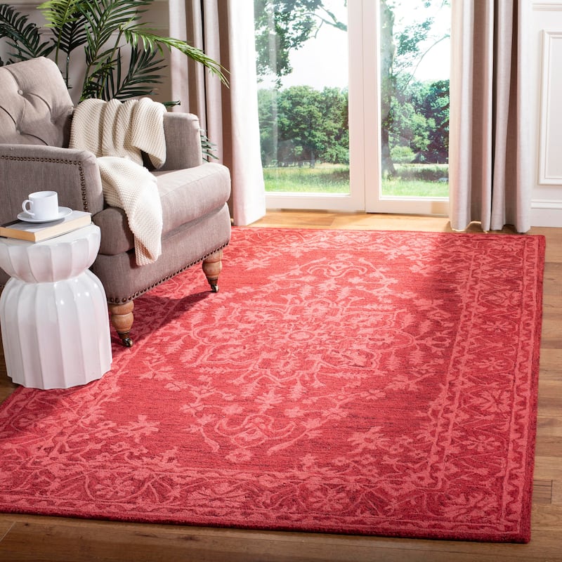 SAFAVIEH Handmade Dip Dye Skylar Vintage Boho Wool Rug - 5' x 8' - Red