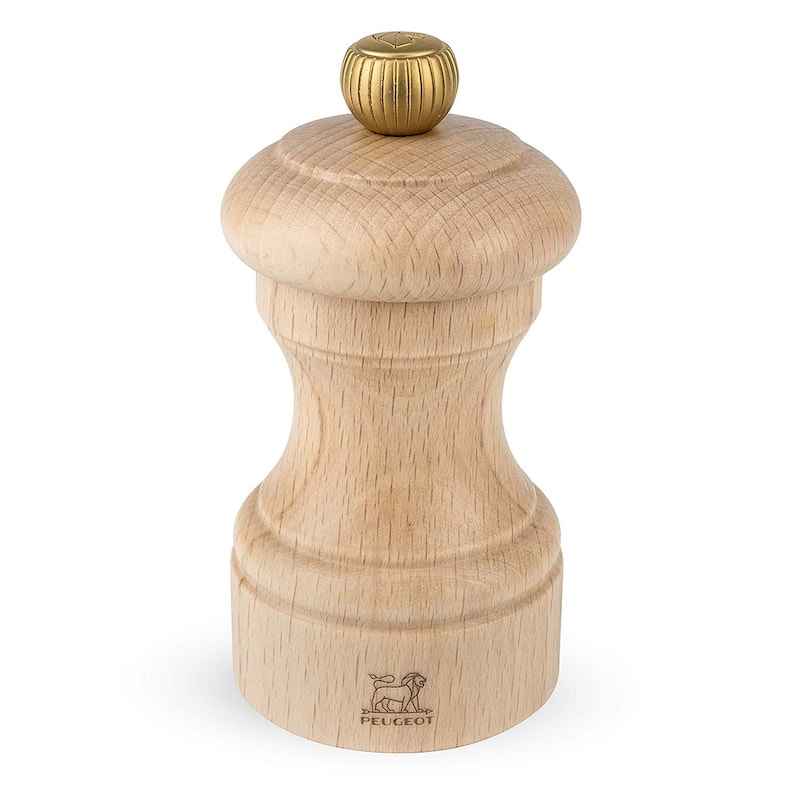 Peugeot 2/22594 Bistro 4 Inch Chocolate Pepper Mill and 4 Inch Natural Salt Mill Set - Chocolate & Natural