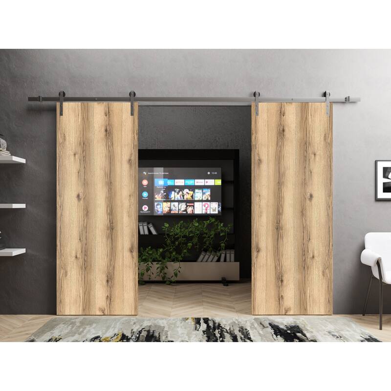 Slab Barn Door Panel 18 x 80 inches | Planum 0010 Oak | Sturdy Finished Interior Doors | Pocket Closet Sliding