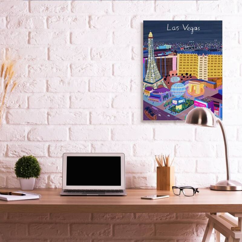 Stupell Playful Las Vegas California Illustration City Landmarks Canvas Wall Art