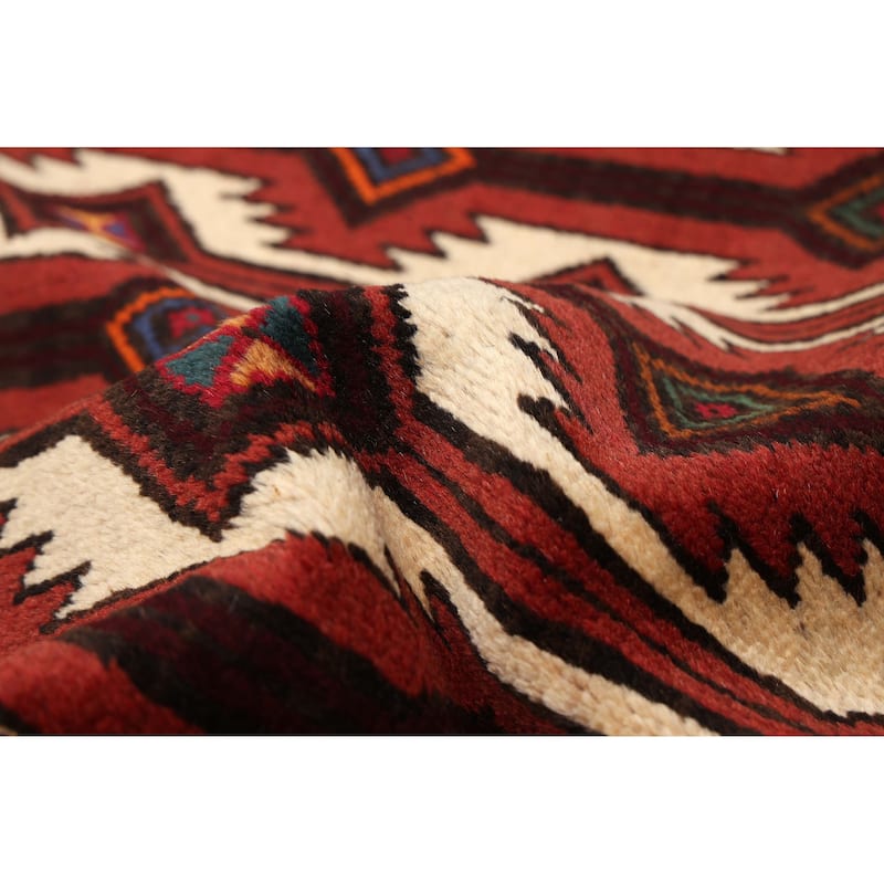ECARPETGALLERY Hand-knotted Baluch Cream, Dark Copper Wool Rug - 3'5 x 6'1