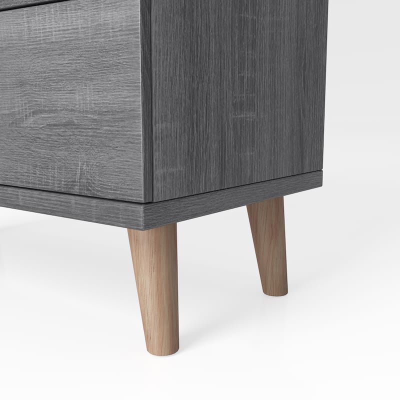 DH BASIC Mid-Century Modern Distressed Grey 31-inch Wide 4-Drawer Vertical Dresser by Denhour