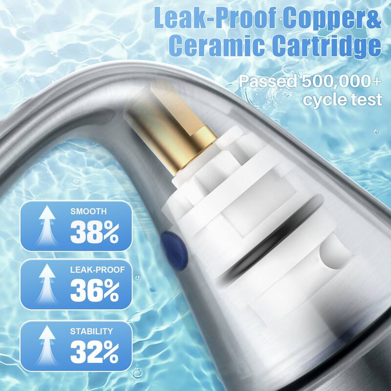 WOWOW 4 in. Centerset Double Handle High Arc Bathroom Sink Faucet